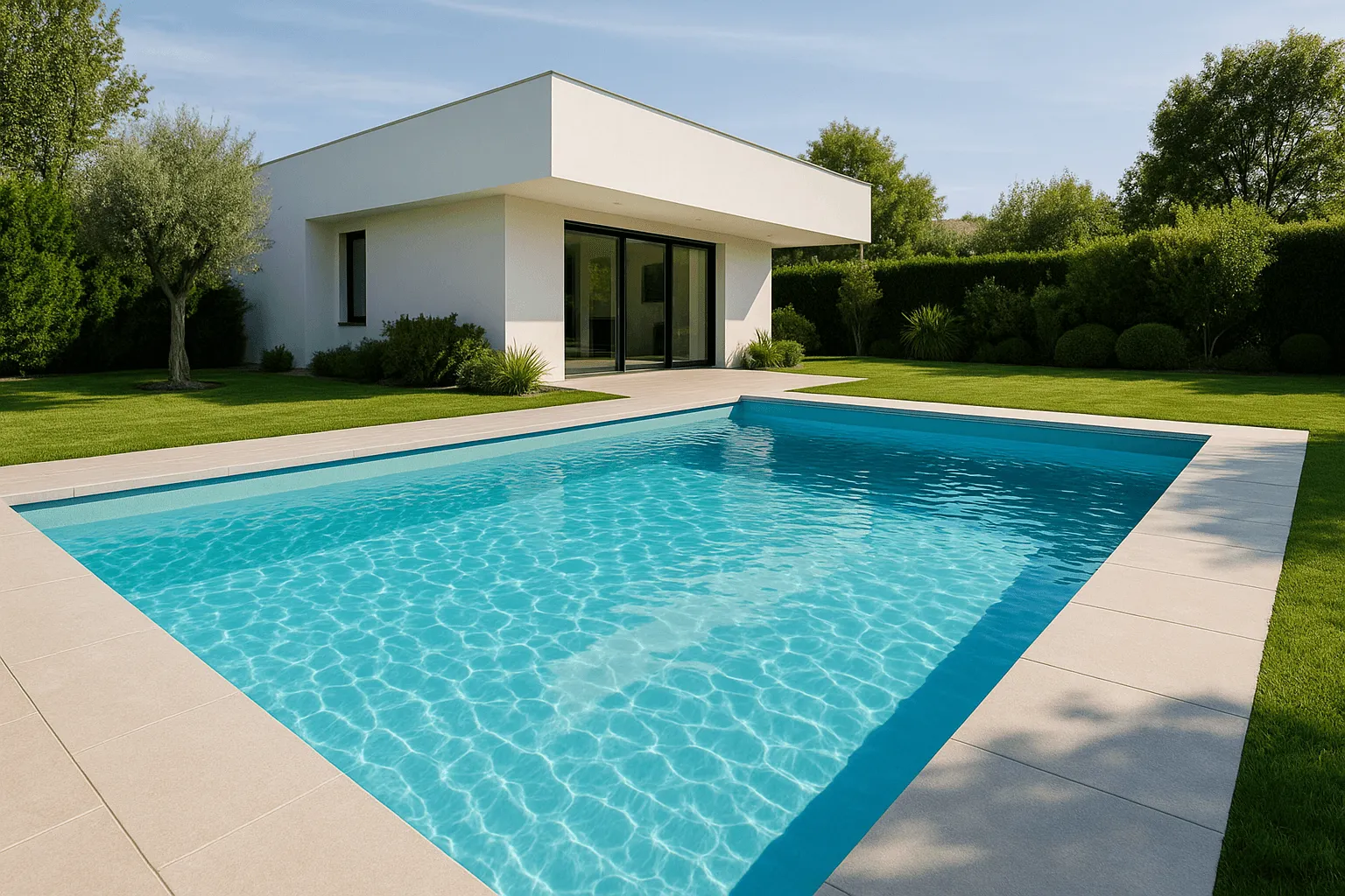 Piscina residencial en madrid terminada con liner pvc reforzado | liner piscina | instalación certificada renolit  senapool | liner piscina madrid
