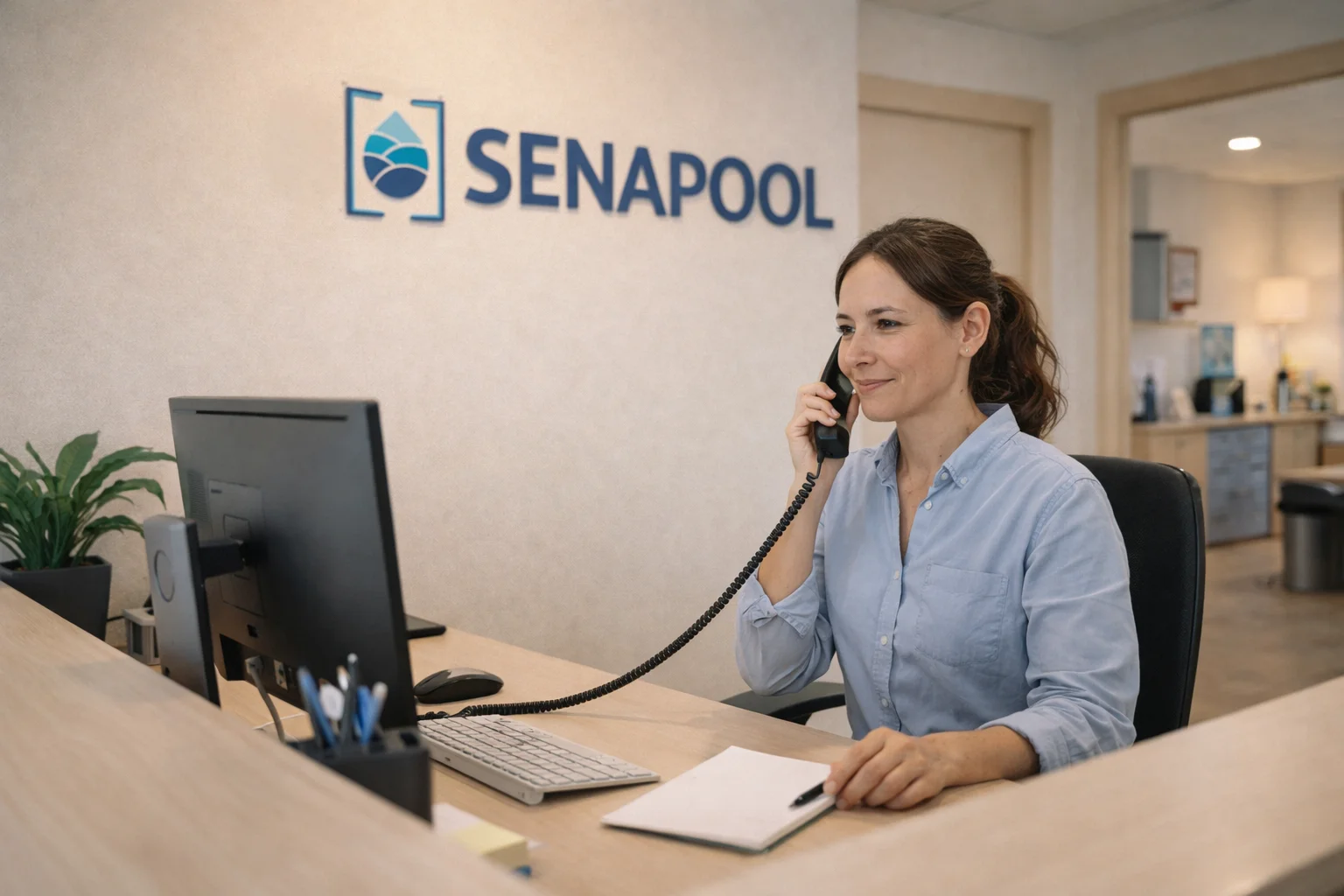 Empresa de piscinas atendiendo consultas y solicitudes de contacto | empresa de piscinas en madrid | contacto senapool | liner piscina madrid