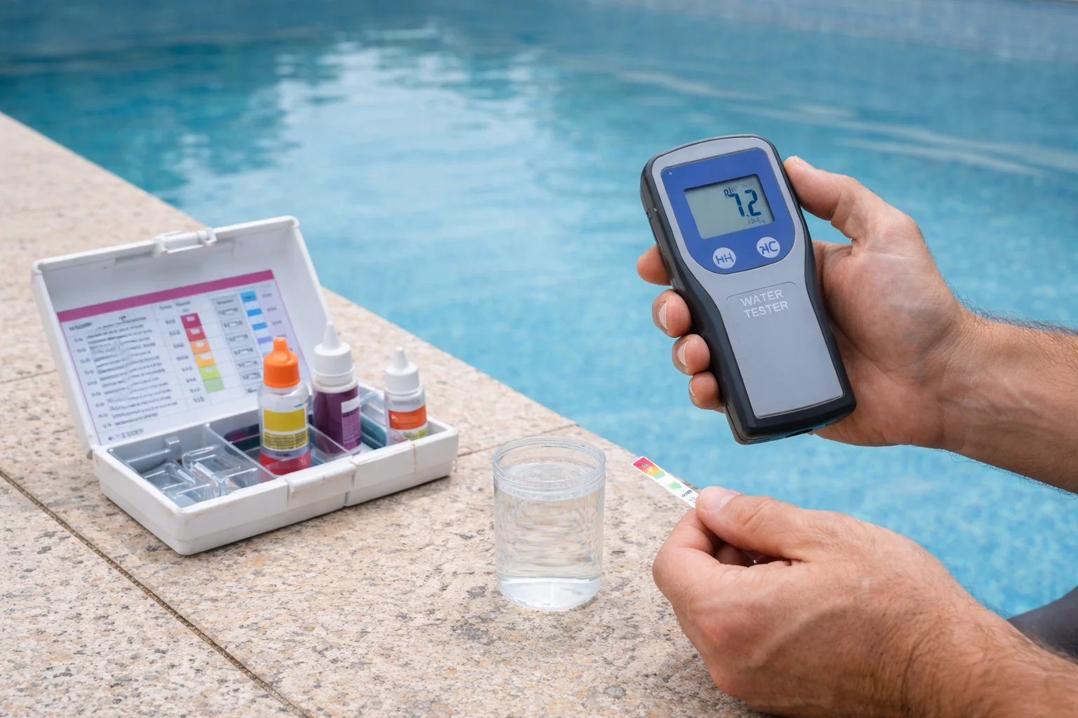 Visita técnica piscina con análisis profesional de la calidad del agua | solicita tu visita técnica piscina gratuita | senapool | liner piscina madrid